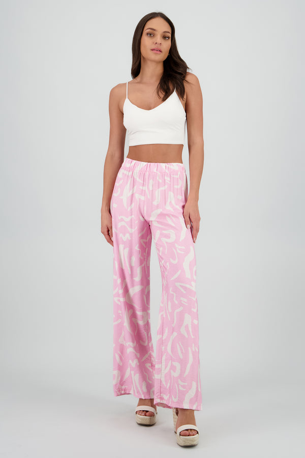 Pantalon fluido detalle estampado