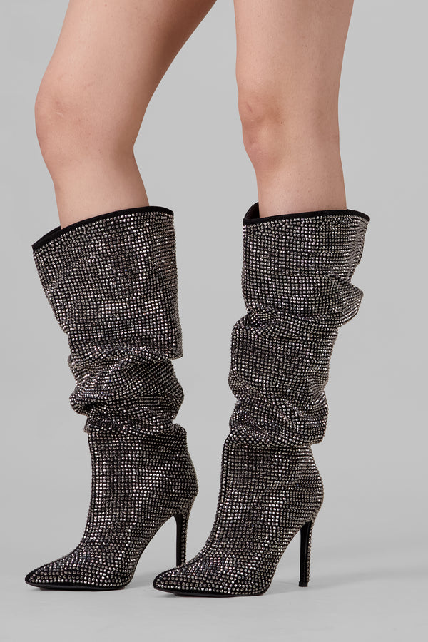 Bota slouchy full brillos