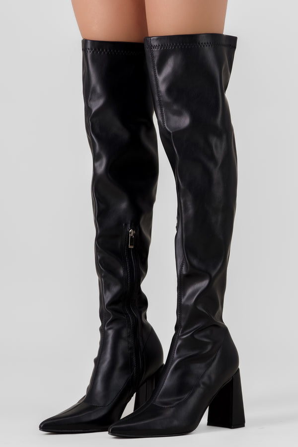 Bota larga overknee elástico